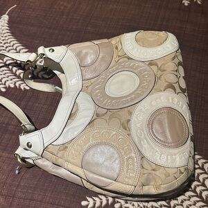 Coach Beige and White Women's Bag